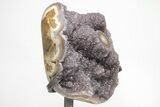 Sparkling Amethyst Geode Section on Metal Stand #209141-3